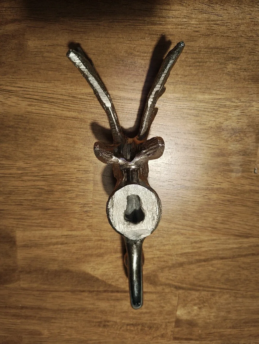 Antler Deer Wall Hook in Antique Silver Finish